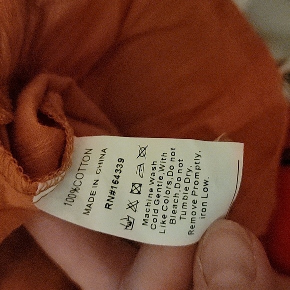 Petal & Pup Flutter Sheridan Sleeve Boho Ruffle Peasant Blouse Top Large Rust - Picture 9 of 14